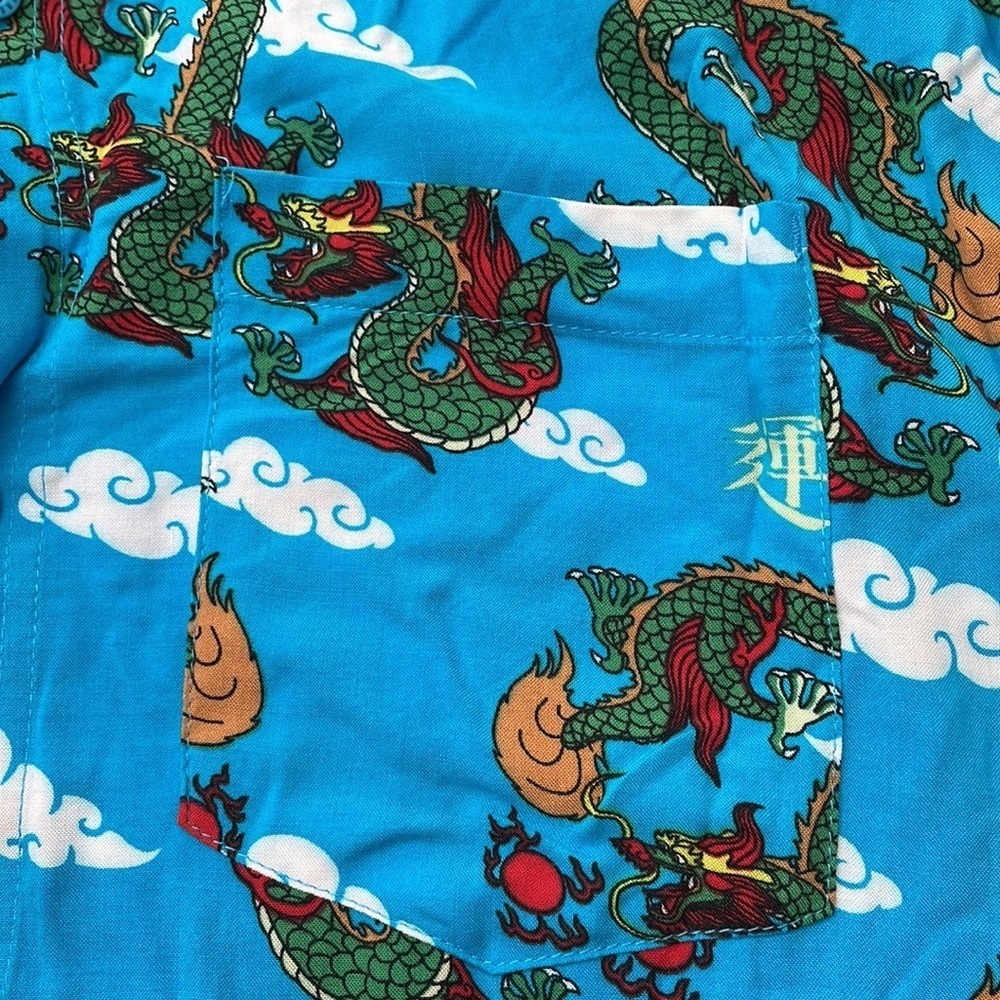 Men’s Empyre Button Down Short Sleeve Collared Dress Shirt With Dragons XL - Picture 4 of 16